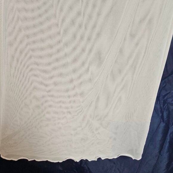 72.🆕 Wild Fable Mesh High Waist Flared Scalloped Hem Cover Up Pants White NWT - Picture 4 of 4